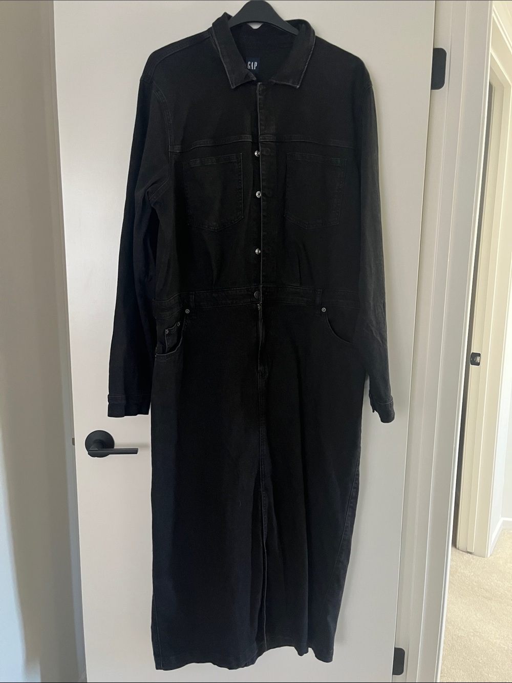 GAP Black Long Denim Dress